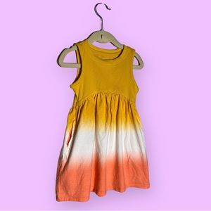 WonderNation Girl's Yellow Tie-Dye Dress Size 3T with Pockets"